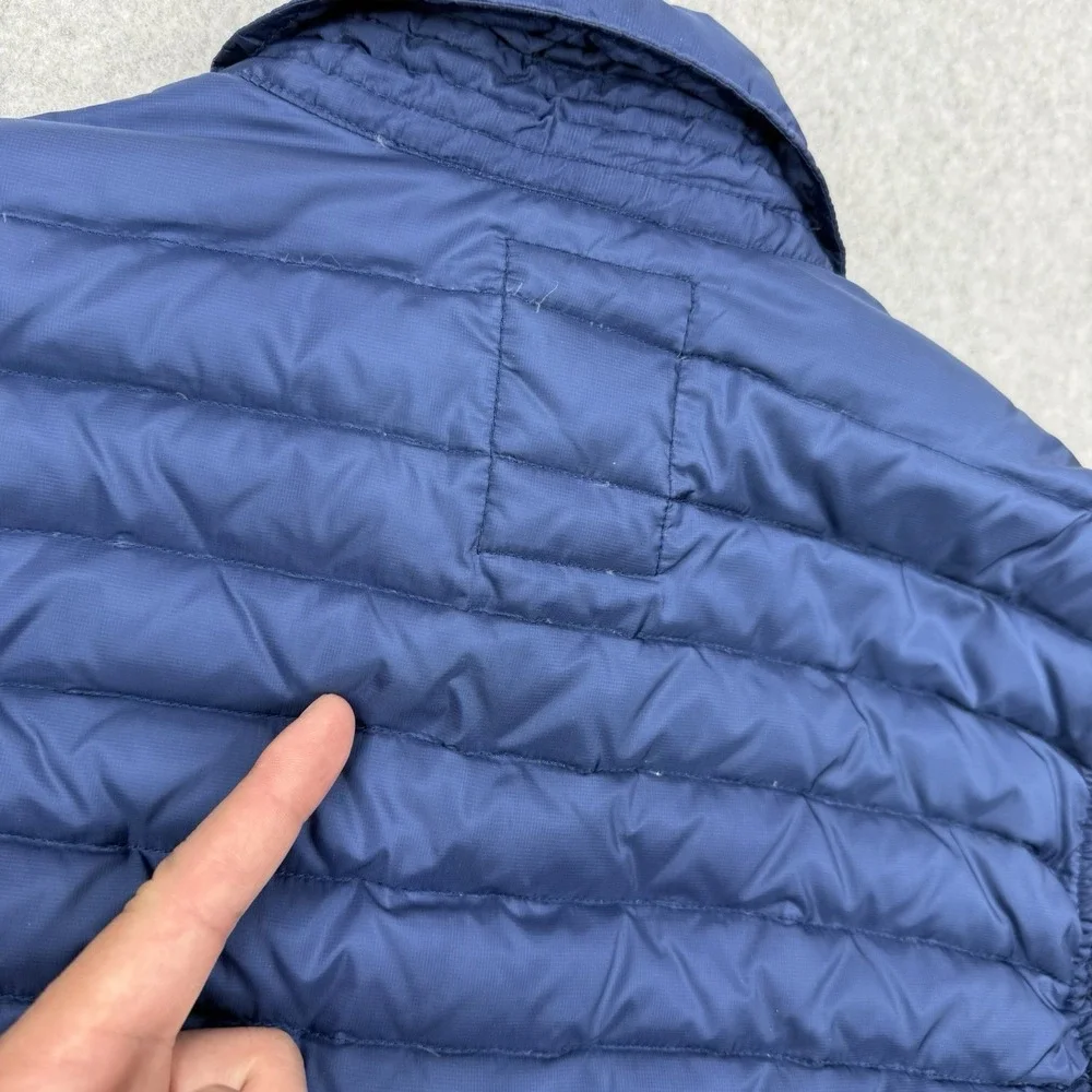 Relwen Jacket Mens Small Blue Puffer Goose‎ Down Quilted Snap Button Outdoors
